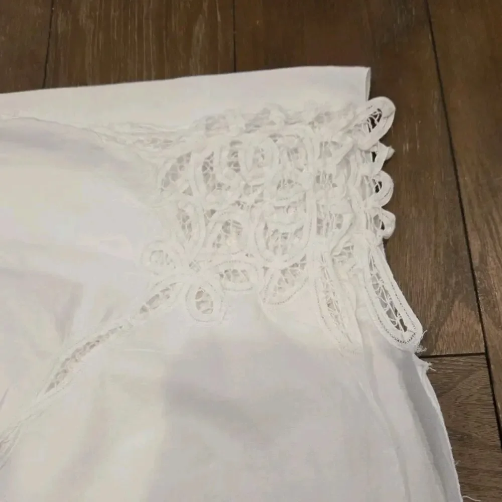 VINTAGE Battenberg Lace Tablecloth & 10 Napkins Set 112x62 Rectangular White NOS